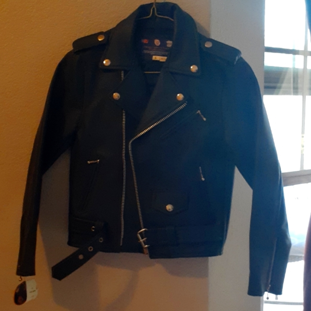 Unisex kids Leather jacket